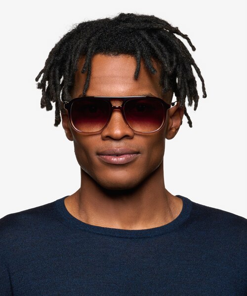 Skylar Gradient Brown PlasticSunglass Frames for Men from EyeBuyDirect