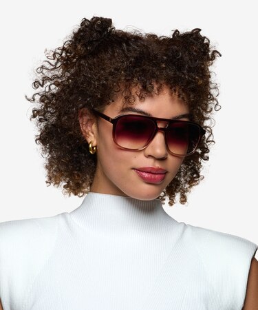Gradient Brown Skylar -  Plastic Sunglasses