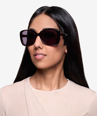 Black Red Marilyn -  Vintage Acetate Sunglasses