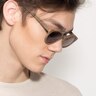 Enzo Brown & Striped Acetate-metalSunglass Frames for Men from EyeBuyDirect