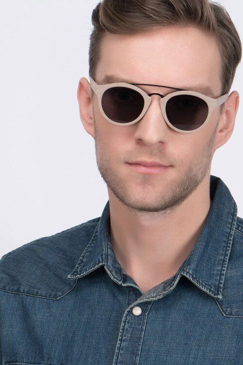 Enzo Light Brown Acetate-metalSunglass Frames for Men from EyeBuyDirect
