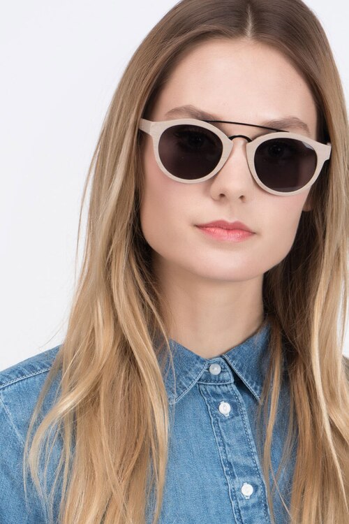 Enzo Light Brown Acetate-metalSunglass Frames for Women from EyeBuyDirect
