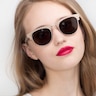 The Hamptons Oak & Silver Acetate-metalSunglass Frames for Women from EyeBuyDirect