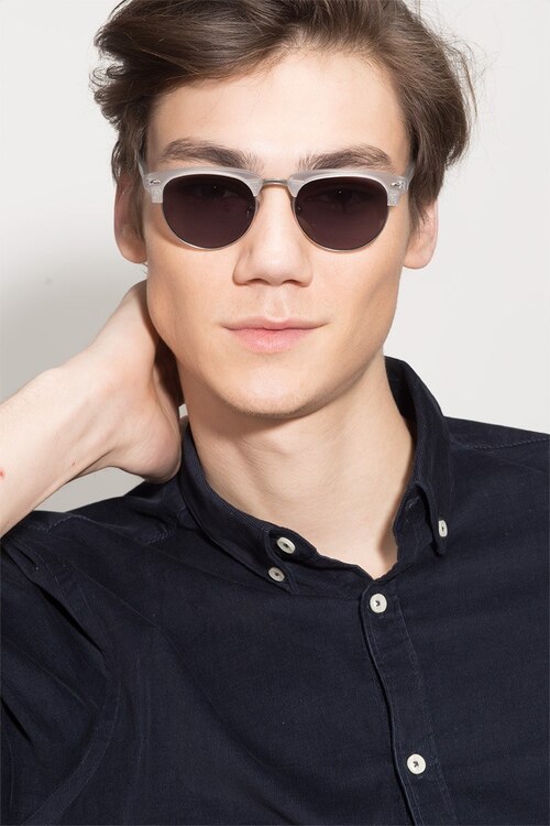 The Hamptons Clear Silver Acetate-metalSunglass Frames for Men from EyeBuyDirect