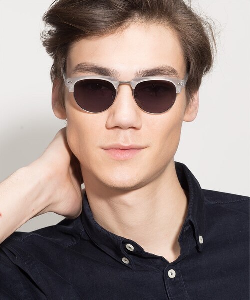 The Hamptons Clear Silver Acetate, MetalSunglass Frames for Men from EyeBuyDirect