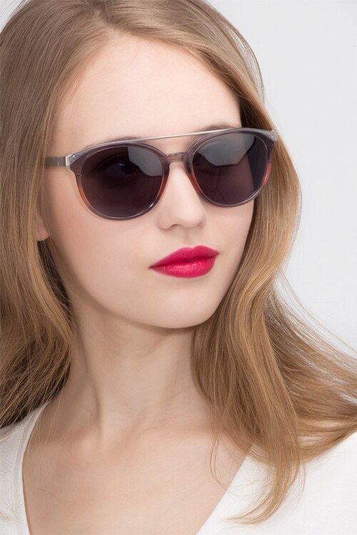 Morning Breeze Gray Pink Acetate-metalSunglass Frames for Women from EyeBuyDirect