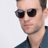 Reves Noir AcétateSoleil de Lunette de vue pour Hommes d'EyeBuyDirect