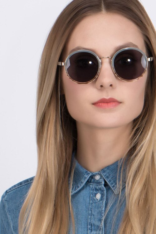 Bounce Brown Striped AcetateSunglass Frames for Women from EyeBuyDirect