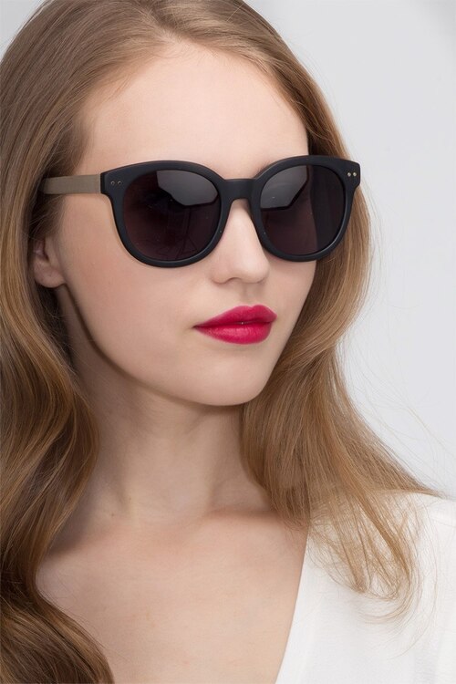 Till Sunset Matte Black Acetate-metalSunglass Frames for Women from EyeBuyDirect