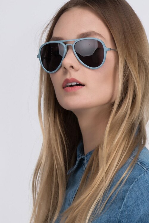 Riot Light Blue AcetateSunglass Frames for Women from EyeBuyDirect