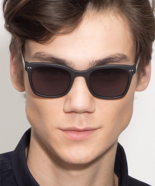 Peach Matte Black AcetateSunglass Frames for Men from EyeBuyDirect