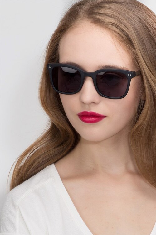 Peach Matte Black AcetateSunglass Frames for Women from EyeBuyDirect