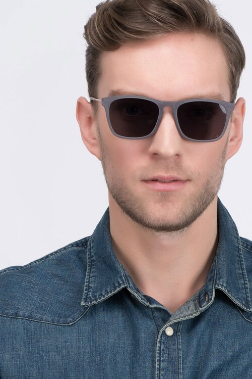 Bogota Matte Gray Acetate-metalSunglass Frames for Men from EyeBuyDirect