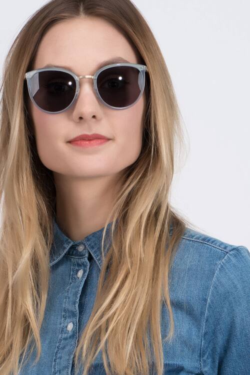 Frosted Blue Crush -  Acetate-metal Sunglasses