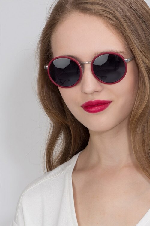 Lady Bird Matte Red AcetateSunglass Frames for Women from EyeBuyDirect