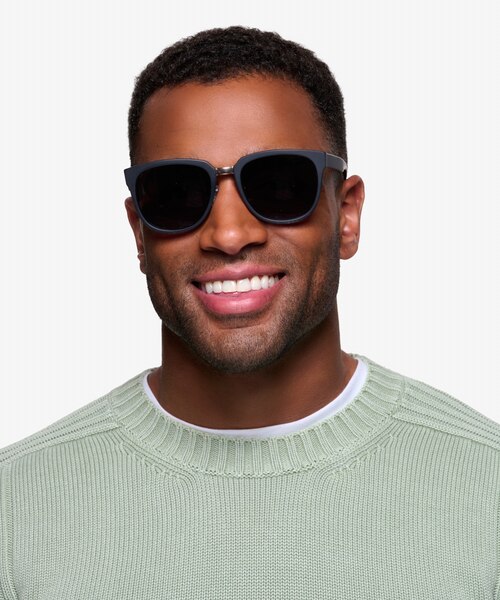 Haute Couture Matte Black Acetate-metalSunglass Frames for Men from EyeBuyDirect