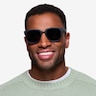 Haute Couture Matte Black Acetate-metalSunglass Frames for Men from EyeBuyDirect