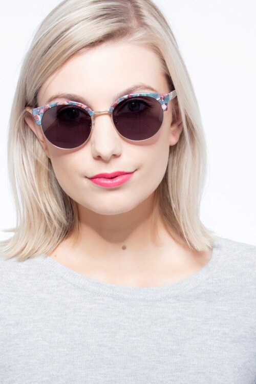 Samba Floral Gold Plastic-metalSunglass Frames for Women from EyeBuyDirect