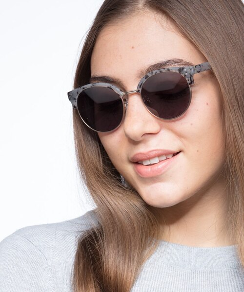 Samba Dark Marble Plastic, MetalSunglass Frames for Women from EyeBuyDirect