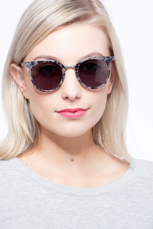 Lulu Gray Floral MetalSunglass Frames for Women from EyeBuyDirect