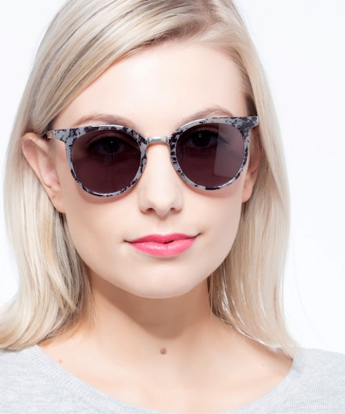Lulu Gray Floral MetalSunglass Frames for Women from EyeBuyDirect