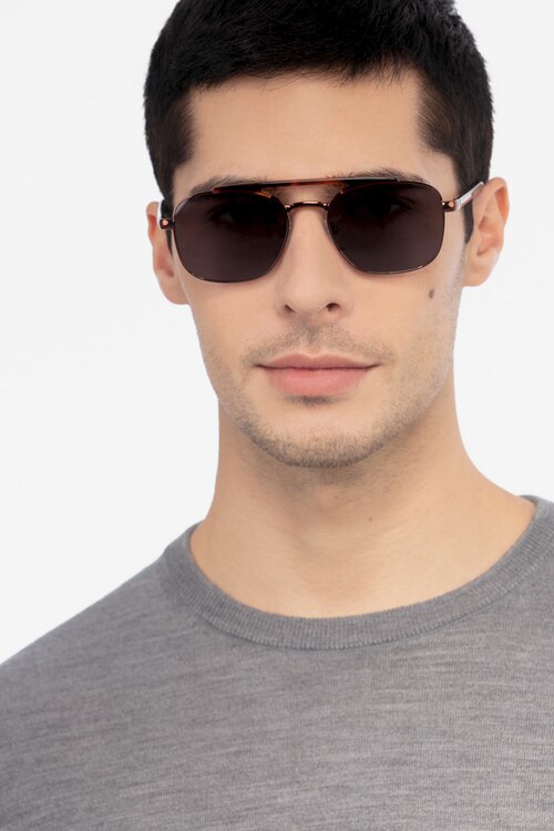 Decode Tortoise Brown Acetate-metalSunglass Frames for Men from EyeBuyDirect