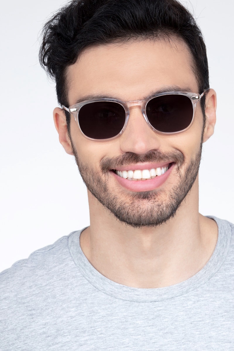 Adults Clear Framed Sunglasses Mens Womens UV400 Retro Transparent