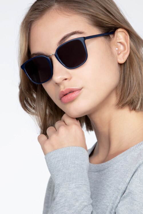 Yuma Navy Acetate-metalSunglass Frames for Women from EyeBuyDirect