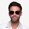 Yuma Noir Acetate-metalSoleil de Lunette de vue pour Hommes d'EyeBuyDirect