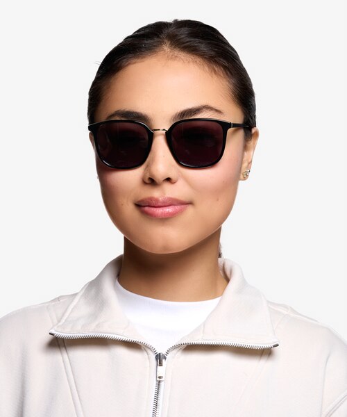 Yuma Noir Acetate-metalSoleil de Lunette de vue pour Femmes d'EyeBuyDirect