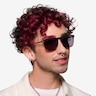 Sun Glory Gray Striped Acetate-metalSoleil de Lunette de vue pour Hommes d'EyeBuyDirect