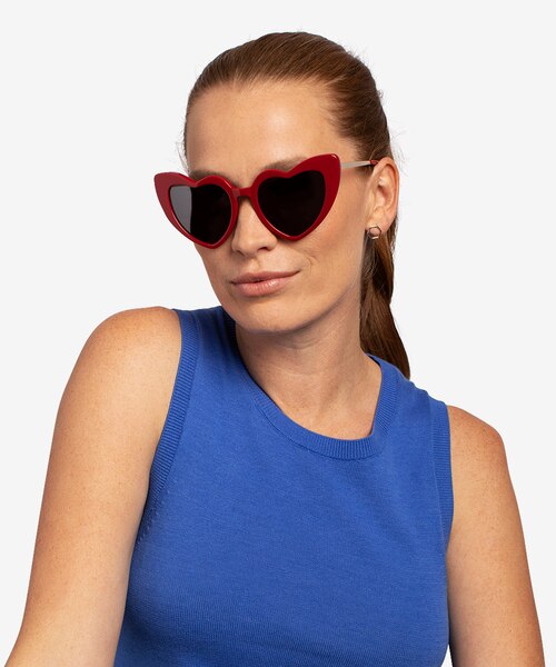 Darling Burgundy Acetate-metalSoleil de Lunette de vue pour Femmes d'EyeBuyDirect