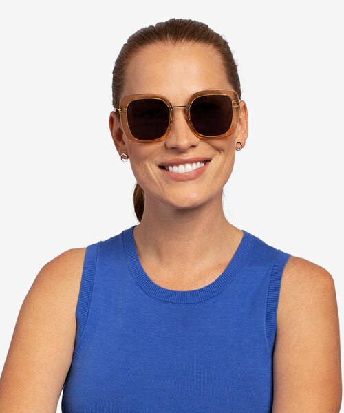 Canopy Clear Yellow Acetate-metalSunglass Frames for Women from EyeBuyDirect