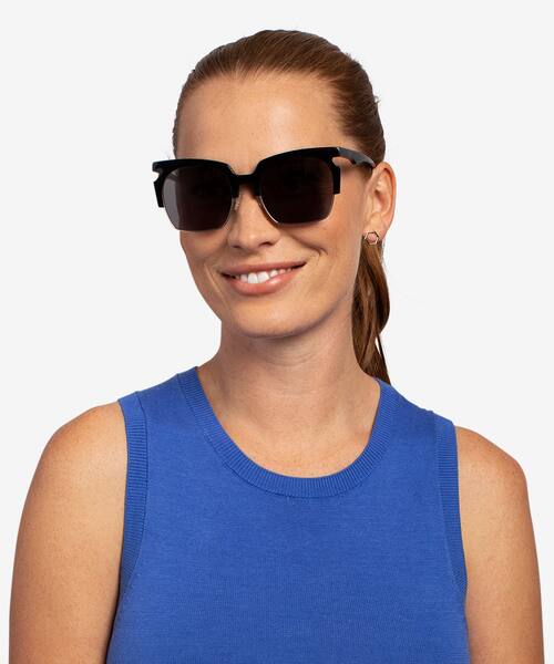Black Ilsa -  Acetate-metal Sunglasses