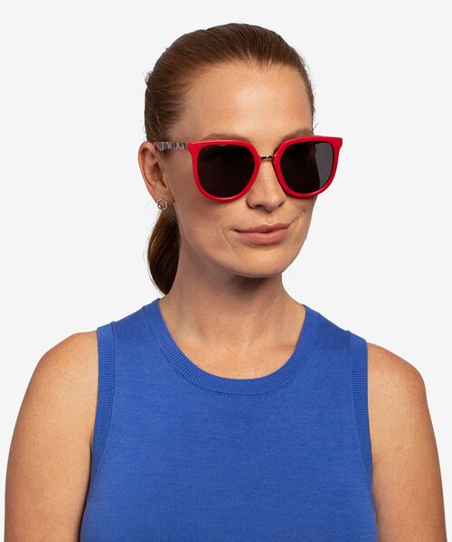 Shannon Red & Leopard AcetateSunglass Frames for Women from EyeBuyDirect