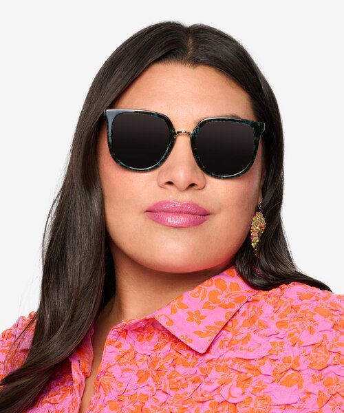 Shannon Green Floral AcetateSunglass Frames for Women from EyeBuyDirect