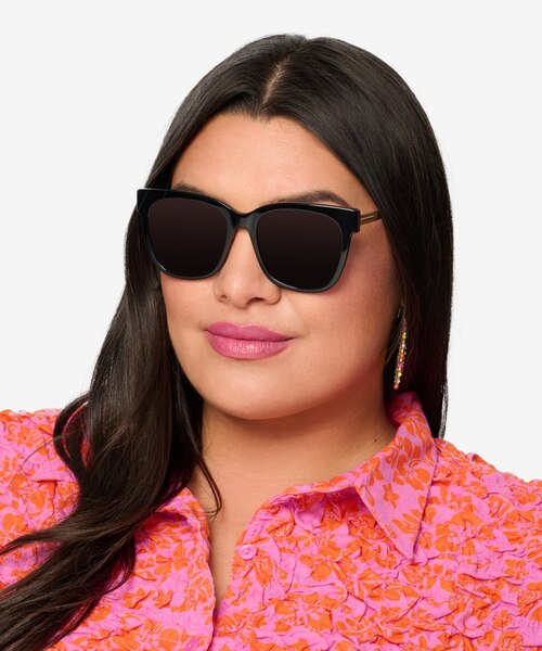 Erica Black Acetate-metalSunglass Frames for Women from EyeBuyDirect