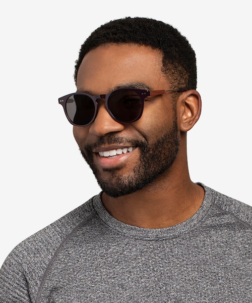Pangea Aubergine MetalSunglass Frames for Men from EyeBuyDirect
