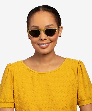 Clear Yellow Satellite -  Acetate Sunglasses