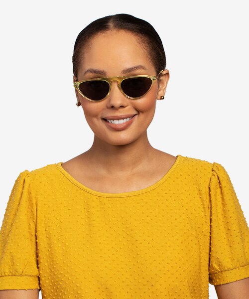 Satellite Clear Yellow AcetateSunglass Frames for Women from EyeBuyDirect