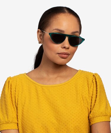 Clear Green Satellite -  Acetate Sunglasses