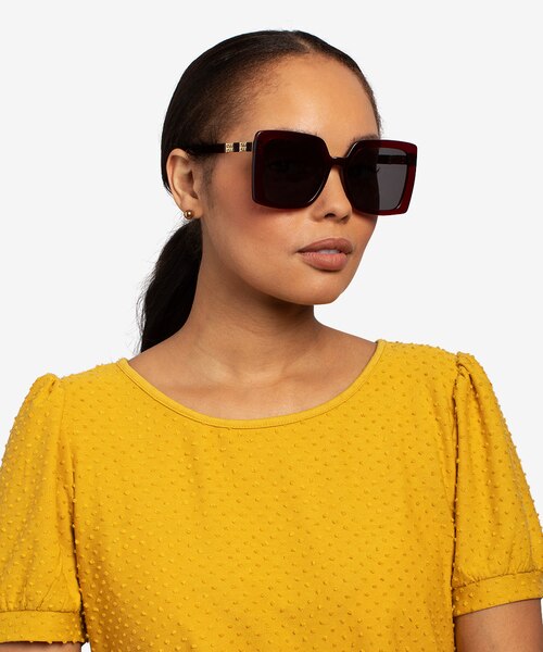 Hollywood Burgundy AcetateSunglass Frames for Women from EyeBuyDirect