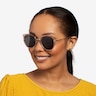 Fascination Clear Brown Gold MetalSunglass Frames for Women from EyeBuyDirect