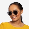 Fascination Clear Blue Gold MetalSunglass Frames for Women from EyeBuyDirect