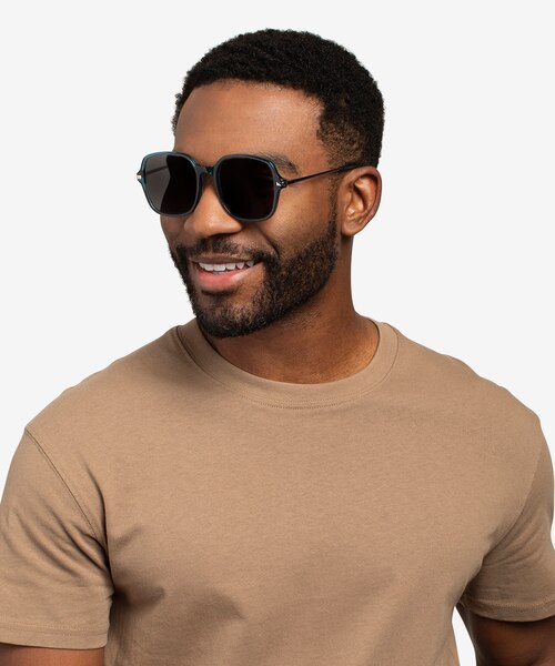 Salvador Teal AcetateSunglass Frames for Men from EyeBuyDirect