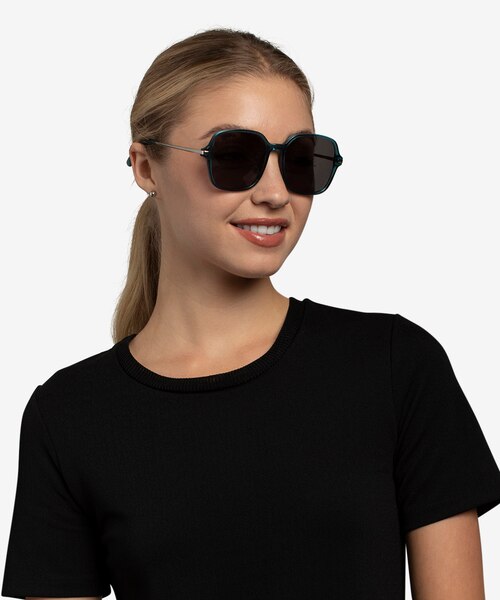 Salvador Teal AcetateSunglass Frames for Women from EyeBuyDirect
