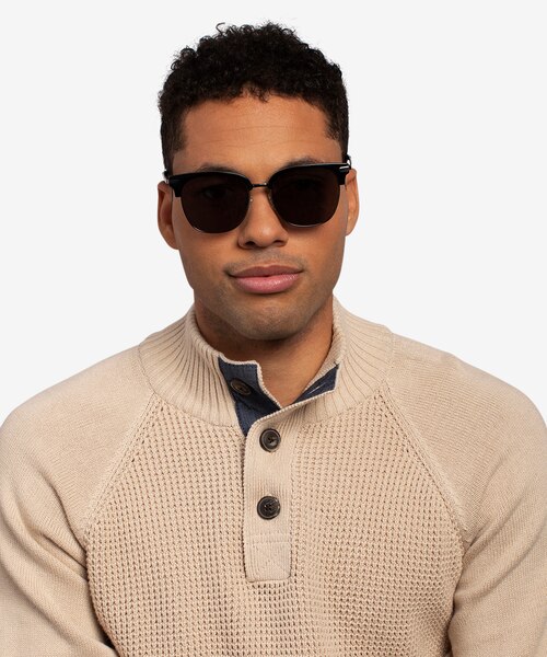 Monte Carlo Black Gunmetal AcetateSunglass Frames for Men from EyeBuyDirect