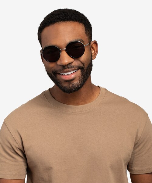 Hinode Black Gunmetal AcetateSunglass Frames for Men from EyeBuyDirect