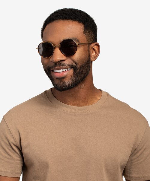 Hinode Tortoise Gold AcetateSunglass Frames for Men from EyeBuyDirect