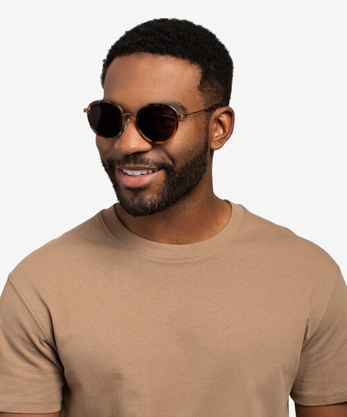 Nagano Tortoise Bronze AcetateSunglass Frames for Men from EyeBuyDirect